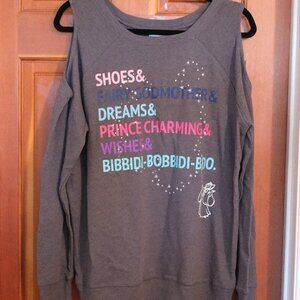 NWOT Disney Parks Shirt Womens Large Cinderella Fairy Godmother Sweatshirt Shoul